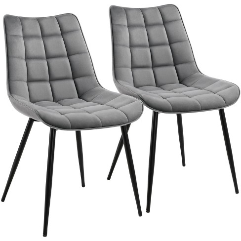 Grey faux best sale suede dining chairs