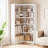 72" L-Shaped Corner Bookshelf - 5-Tier Farmhouse Bookcase, Wood Storage Shelf for Living Room, Bedroom - 2 of 4