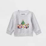 Baby Peanuts Printed Pullover Sweatshirt - Heather Gray