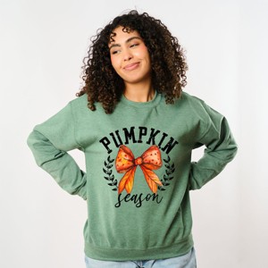 Simply Sage Market Coquette Orange Bow Pumpkin Season Sweatshirt - 1 of 4