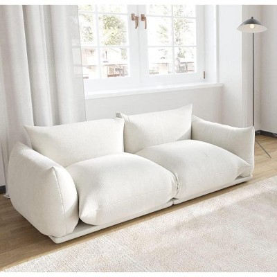 77" Mid-Century Chenille Loveseat - Deep Seat Sofa w/ Thick Cushions for Small Spaces & Apartment