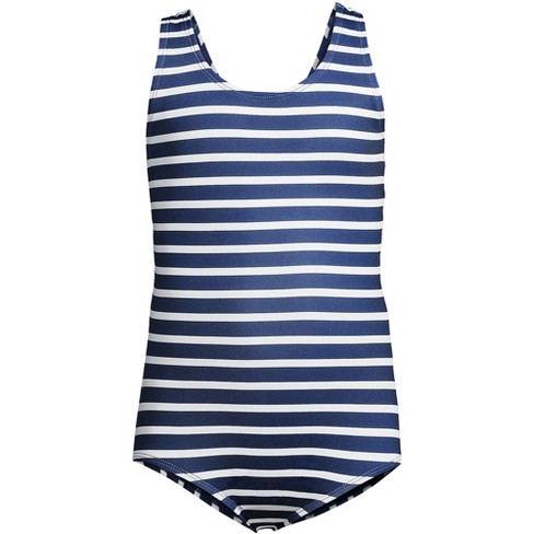 Boys blue and black striped bathing suit