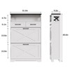 Shoe Storage Cabinet with 2 Flip Drawers & 2 Drawers, Hidden Narrow Shoe Rack, White - 2 of 4