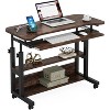 Vynxaria 32 Inches Portable Desk with Power Outlets, Height Adjustable Side Table Sofa Couch Bedside Laptop Computer Cart - 3 of 4
