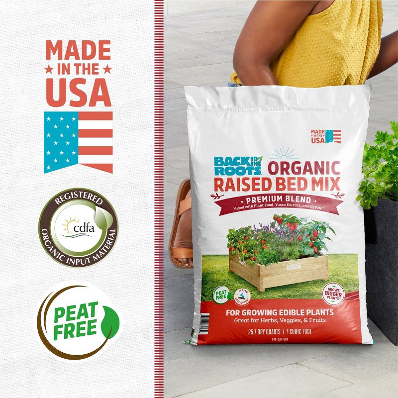 Back to the Roots 25.7qt Organic Raised Bed Mix Premium Blend For Growing Edible Plants, 5 of 15
