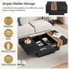 Whisen High Gloss Extendable Coffee Table with Sliding Tabletop and Hidden Storage Compartment - 4 of 4
