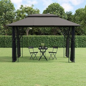 vidaXL Gazebo with Sidewalls Anthracite 157.5"x118.1"x106.3" Steel - 1 of 4