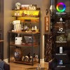 Aheaplus Kitchen Storage Rack with Power Outlet, Coffee Bar Station with LED Lights, Bakers Rack with 6 S-Shaped Hooks - 3 of 4