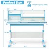 Costway Adjustable Height Kids Study Desk Drafting Table Computer Station Pink\Blue - image 3 of 4