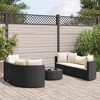 vidaXL Patio Sofa Set with Cushions Lounge Setting Outdoor Furniture Poly Rattan - Black and Cream 6 Piece - 2 of 4