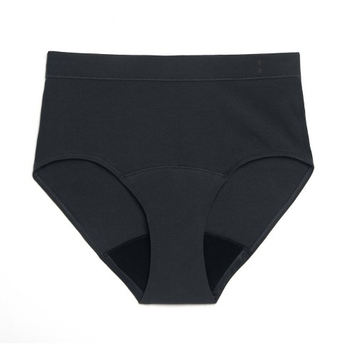 Thinx Reusable Period Underwear, Super Absorbency, Large, Black 