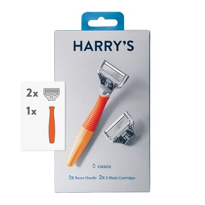 Harry's 5-Blade Men's Razor - 1 Razor Handle + 2 Razor Blade Refills - Ember Orange