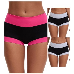INSPIRE CHIC Women's High Waisted Loose Classic Full Coverage Briefs Breathable Cotton Ladies Panties 3 Packs - 1 of 4