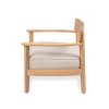 Acacia Wood Patio Chair with Cushion, Outdoor Lounge Chair with Curved Backrest, Garden Armchair for Balcony Seating-Cuddlewood - 3 of 4