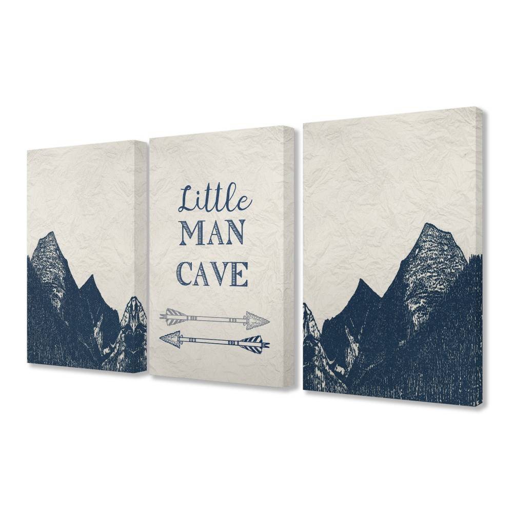 Photos - Other interior and decor 3pc 16"x1.5"x20" Little Man Cave Arrows and Mountains Stretched Kids' Canv