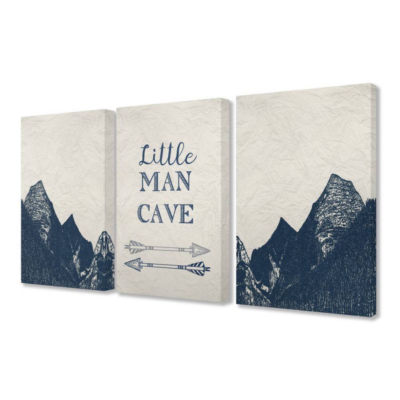 3pc 16&#34;x1.5&#34;x20&#34; Little Man Cave Arrows and Mountains Stretched Kids&#39; Canvas Art Set - Stupell Industries, 1 of 5