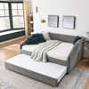 NicBex Full Size Daybed Linen Upholstered Tufted Sofa Bed with Trundle for Bedroom,Living Room,Apartment,Gray - 2 of 4