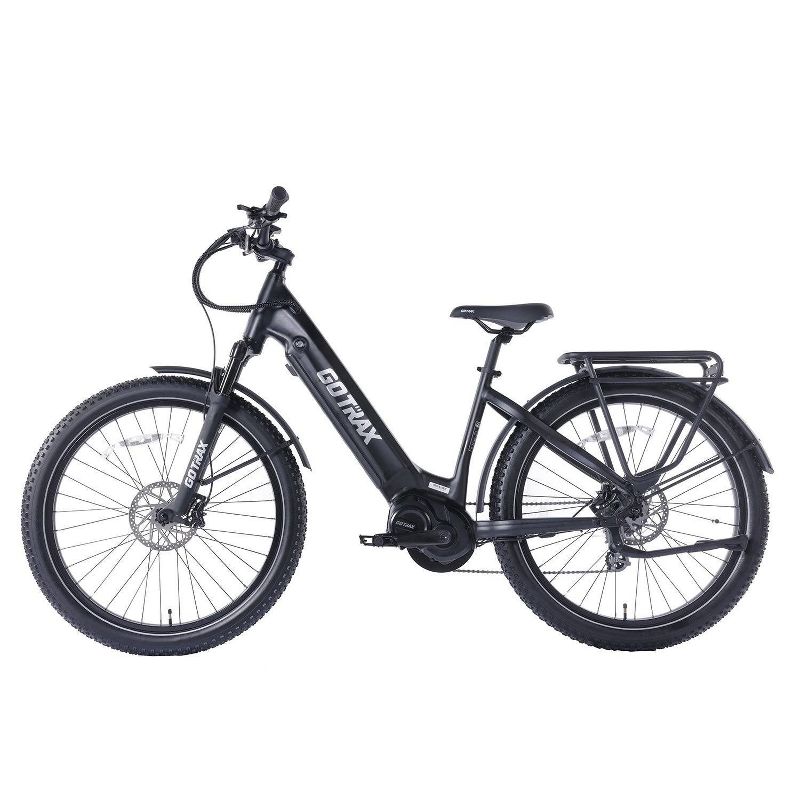 GOTRAX Adult MX1 Mid Drive 27.5&#34; Step Through Electric Hybrid Bike - Black, 2 of 6