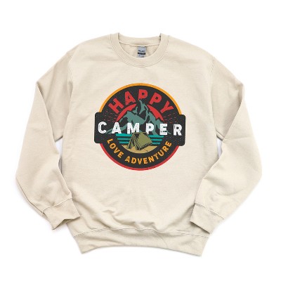 Simply Sage Market Women's Happy Camper Badge Gildan Sweatshirt