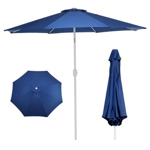 Aoodor 9FT Outdoor Patio Umbrella, Outdoor Market Table Umbrella with 8 Sturdy Ribs, Push Button Tilt and Crank - 1 of 4