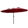 Maggift Large Patio Umbrella, Twin Umbrella Outdoor Patio, Double-Sided Rectangle Market Umbrella for Pool Lawn Garden Red, 181.1"*106.2"*94.5" - 2 of 4