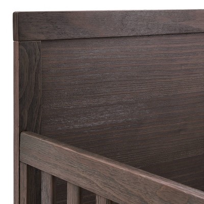 Rustic Gray and Matte Black 6-in-1 Convertible Baby Crib