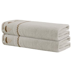 Unique Bargains Soft Highly Absorbent Quickdry Bath Towel 2 Pcs - 1 of 4