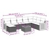 vidaXL Garden Sofa Set Black PE Rattan Large Adjustable Feet - 3 of 4