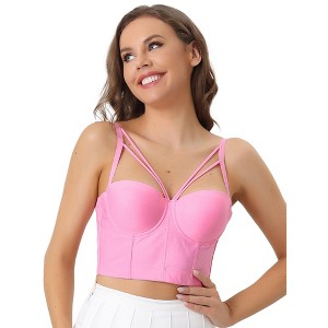 INSPIRE CHIC Women's Adjustable Straps Push-Up Underwire Triangle Cross Bralette - 1 of 4