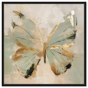 Art Remedy Sage Butterfly Colorful buterfly and flowers wall art Framed - 1 of 4