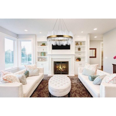 Dallas 18-Light Gold Chandelier with Clear Crystal Rods