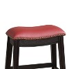 Simple Relax Set of 2 PU Upholstered Barstools with Nailhead Trim - 3 of 4