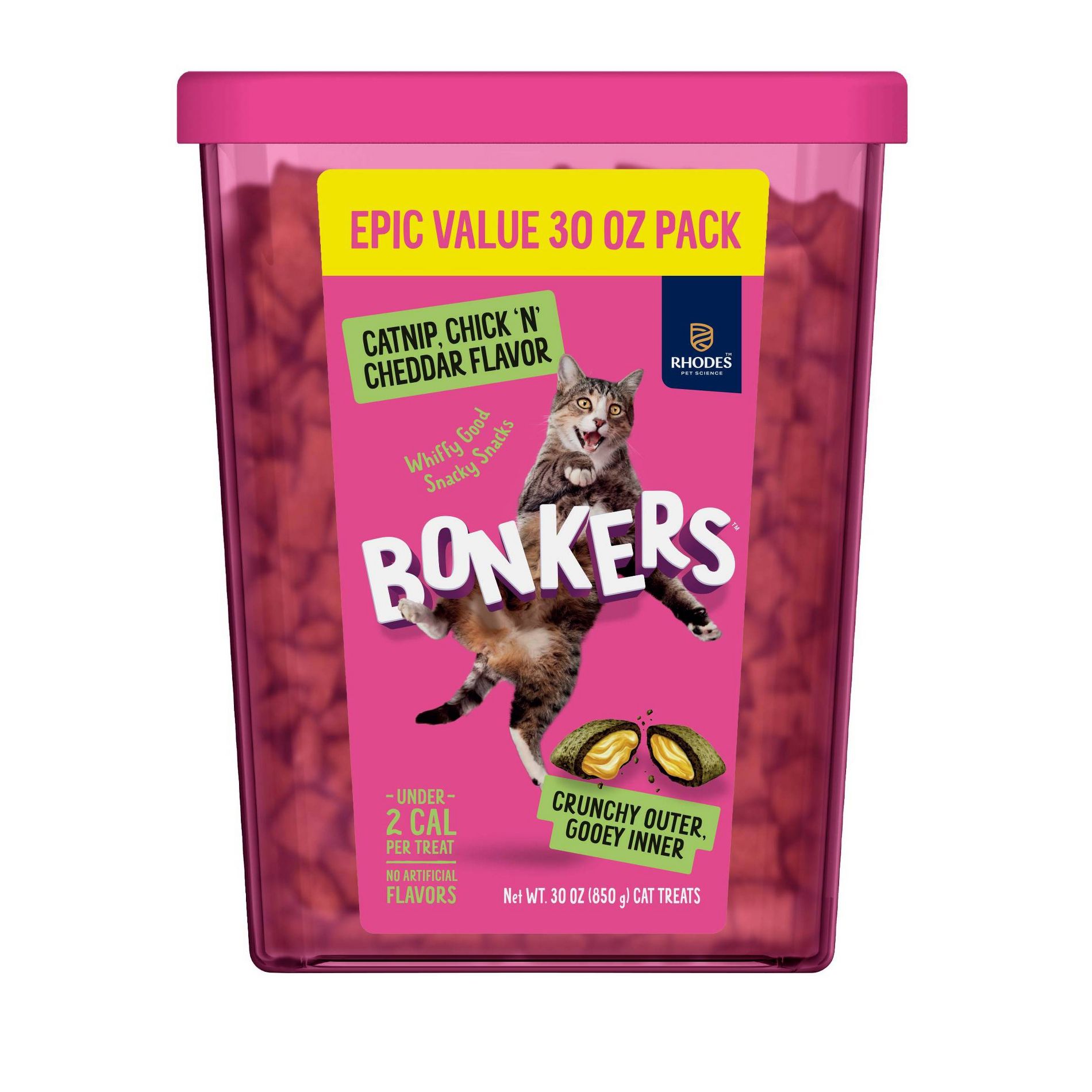 Bonkers Bites Chicken, Cheese and Catnip Flavor Cat Treats - 30oz