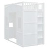 NicBex Twin Size Loft Bed Classic House Shape Pine Bunk Bed Frame with Wardrobe, Windows, Ladder and Guardrail, No Box Spring Required - 3 of 4