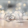 Linked Circles Pendant Necklace for Women 18-20", Sterling Silver Ginger Lyne Collection - 3 of 4