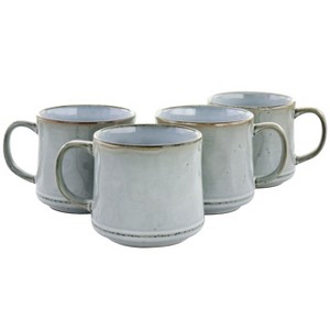 Gibson Home Picadelle 4 Piece 21oz Stoneware Mug Set in Light Grey - 1 of 4