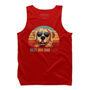 Men's Design By Humans Best Dog Dad Ever Golden Retriever By LuckyCharm99 Tank Top - 1 of 2
