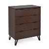GDFStudio Demijen Modern Industrial 4 Drawer Wide Dresser, Walnut/Matte Black - 3 of 4