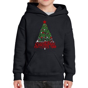 LA Pop Art Have Yourself a Merry Little Christmas - Girl's Word Art Hooded Sweatshirt - 1 of 4