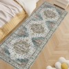 Vintage Area Rug Washable Medallion Floor Mats, Non-Slip Oriental Distressed Accent Rug, Non-Shedding Low Pile Indoor Carpet, Easy Cleaning - 3 of 4