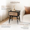 COZAYH Modern Farmhouse 2 Drawer Bedroom Nightstand, Bedside End Table, Black - 2 of 4