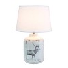 Rustic Deer Buck Nature Printed Ceramic Accent Table Lamp with Fabric Shade White - Simple Designs - image 2 of 4