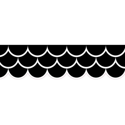 Creative Teaching Press Black Scallops EZ Border, 48 Feet (Pack of 6)