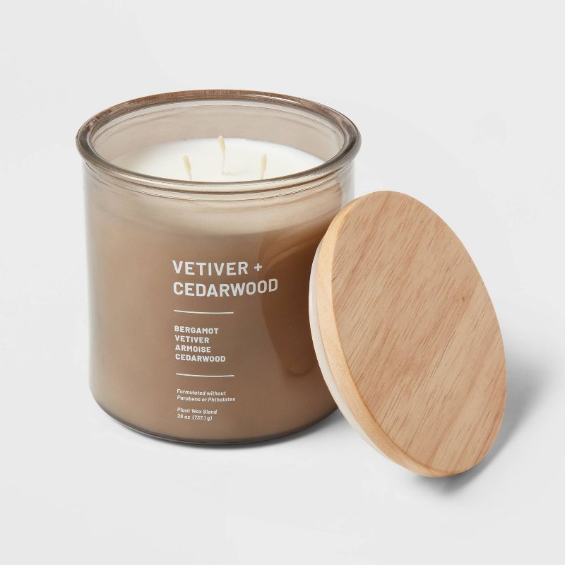 Tinted Glass Vetiver + Cedarwood Jar Candle Light Brown - Threshold™, 3 of 7