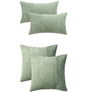 REGALWOVEN 4 Pcs Modern Strip Decorative Throw Pillow Covers for Couch Bed Living Room - 1 of 4