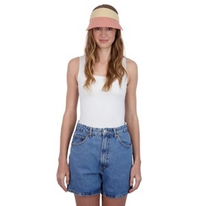 Tahari Women's Marled Straw Visor Hat with Fabric Band - Packable Straw Hat for Women - 1 of 4