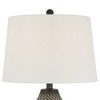 360 Lighting Arizona 27 1/2" Tall Modern Southwestern Table Lamps Set of 2 Zig-Zag Black Beige Finish White Shade Living Room Bedroom Bedside - 3 of 4