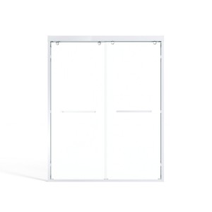 Cesicia 60x76 inches Matte Black Double Sliding Shower Door - 1 of 4