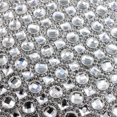 16" Stone Velvet Rhinestone and Pearl Square Throw Pillow