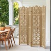 Spassway Rustic Folding Wood Room Divider Vintage Freestand Privacy Screen for Room Seperation Living Room Bedroom Office Room - 2 of 4